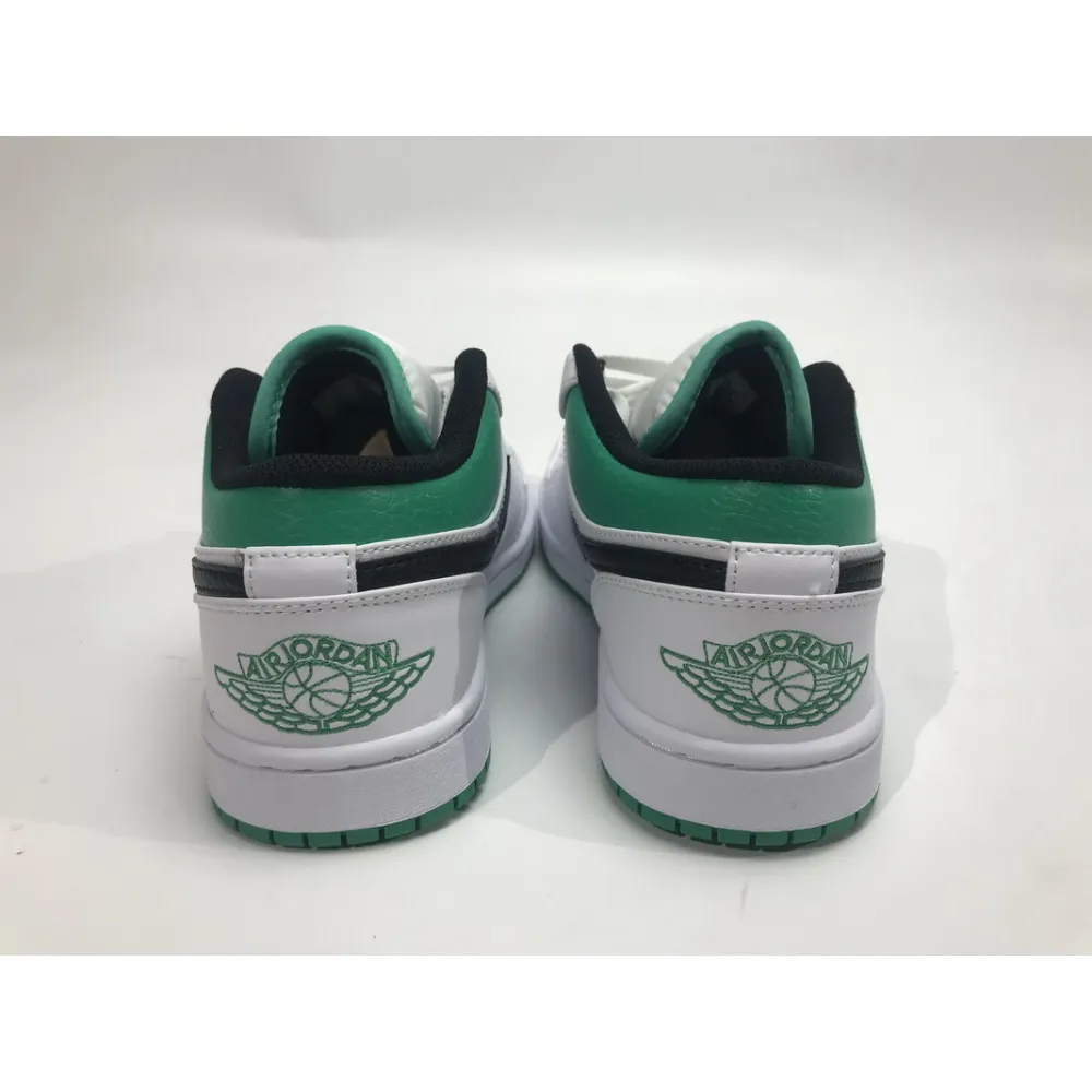 Pkgod Air Jordan 1 Low White Lucky Green Black​