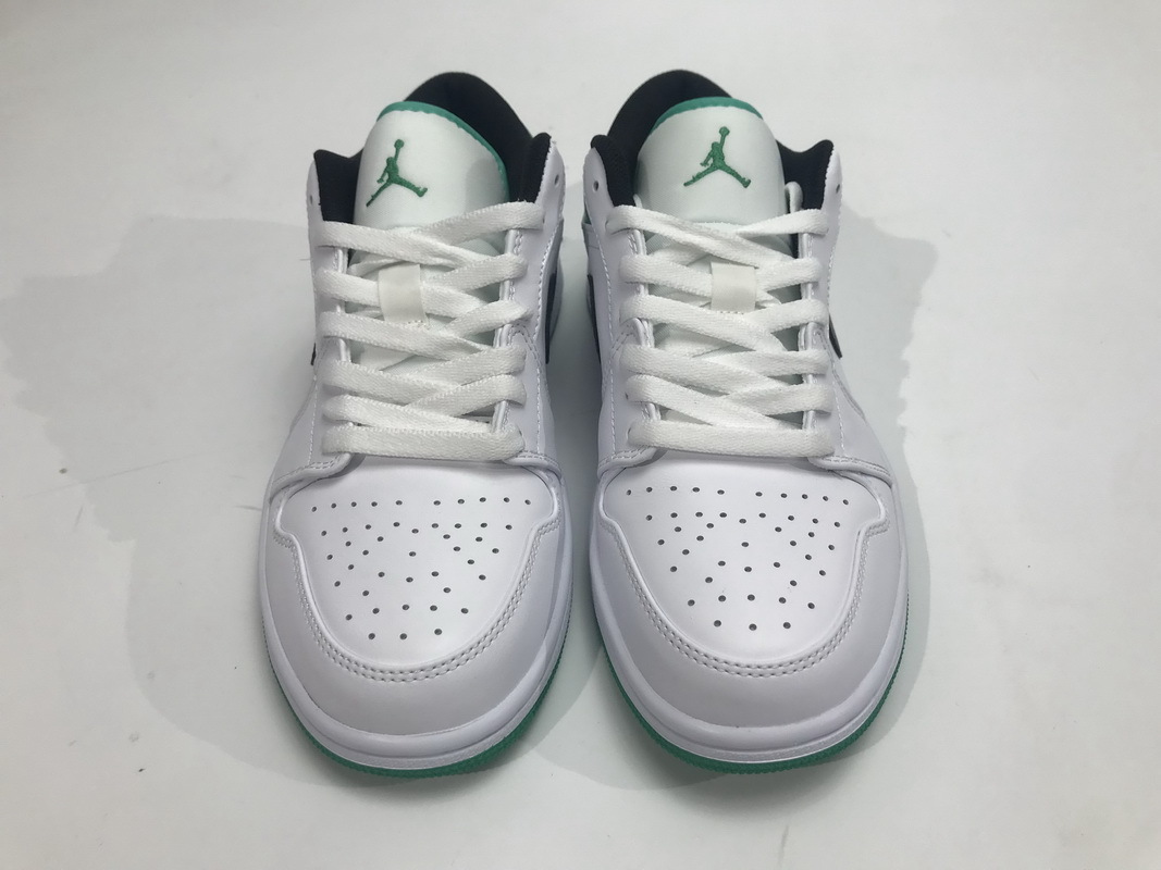 Pkgod Air Jordan 1 Low White Lucky Green Black​