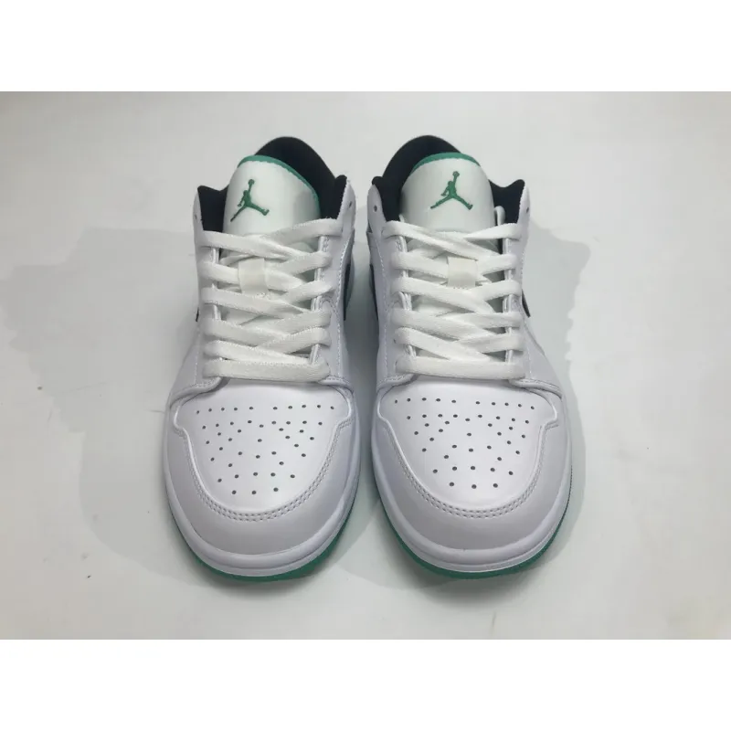 Pkgod Air Jordan 1 Low White Lucky Green Black​