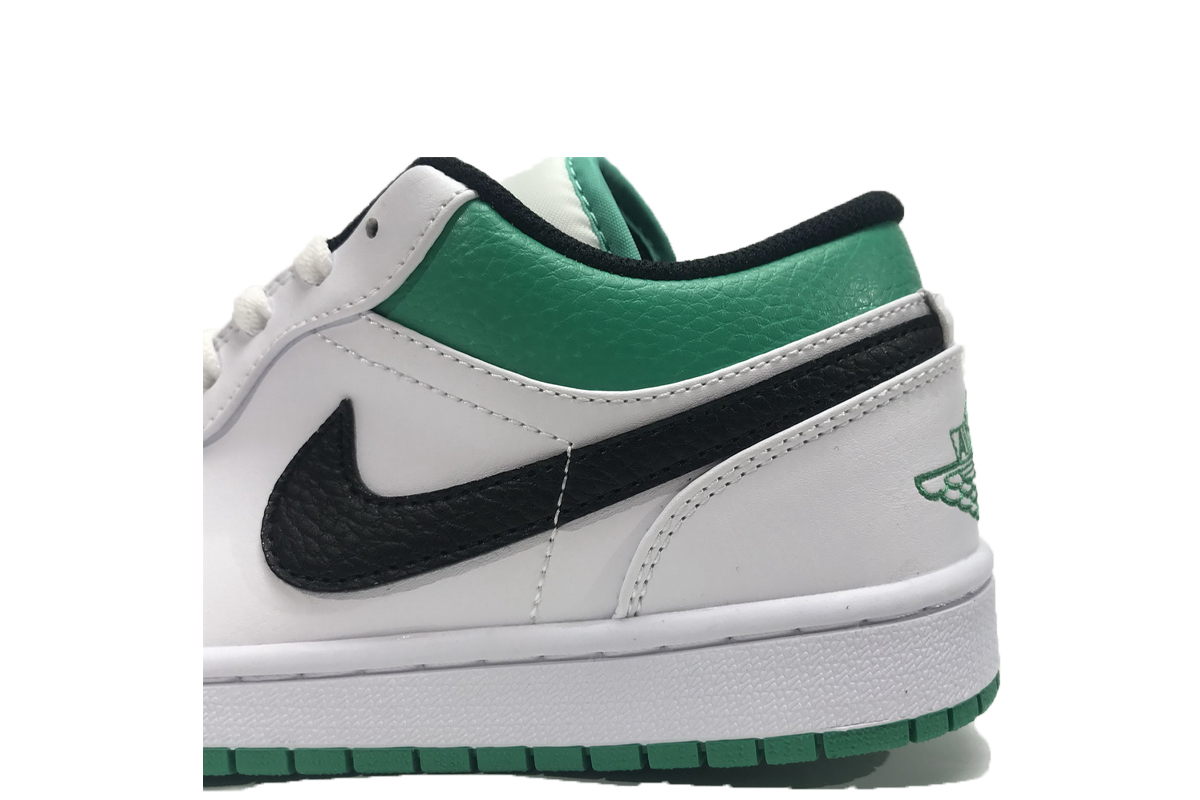 Pkgod Air Jordan 1 Low White Lucky Green Black​