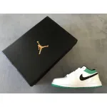 Pkgod Air Jordan 1 Low White Lucky Green Black​