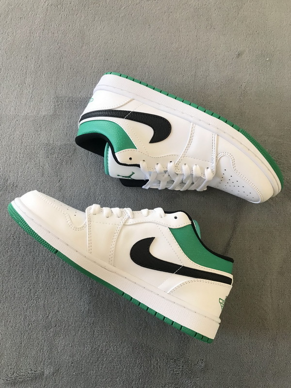 Pkgod Air Jordan 1 Low White Lucky Green Black​