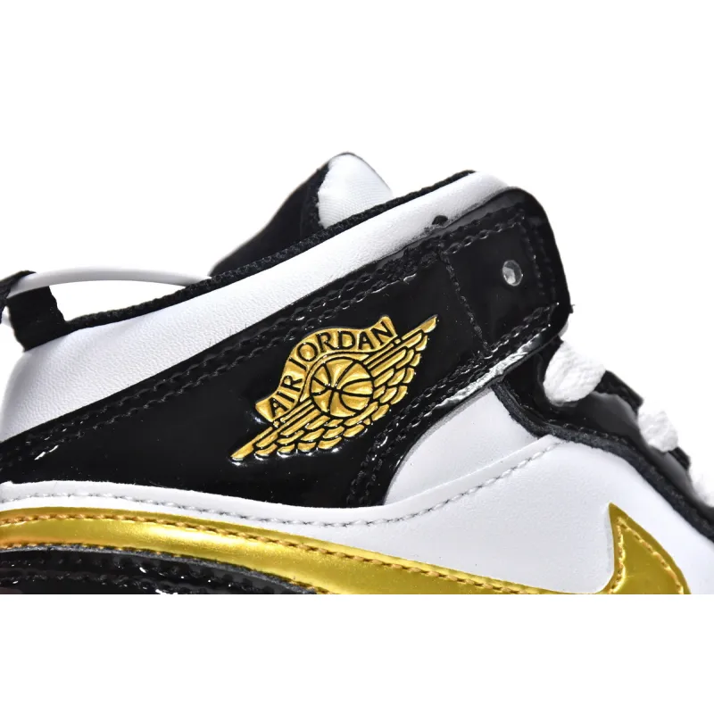 Pkgod Air Jordan 1 Mid PS Black Gold（Kids）