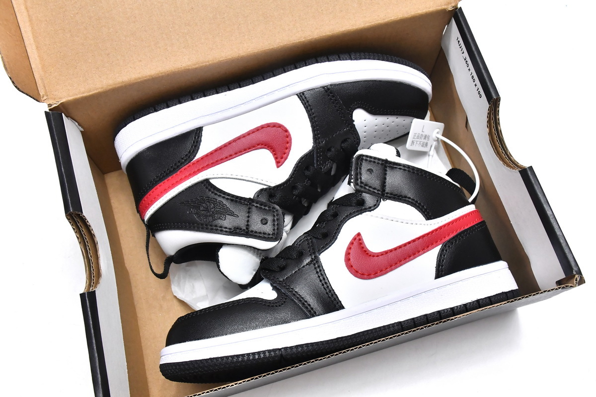 Pkgod Air Jordan 1 Mid PS Black Gym Red(Kids)