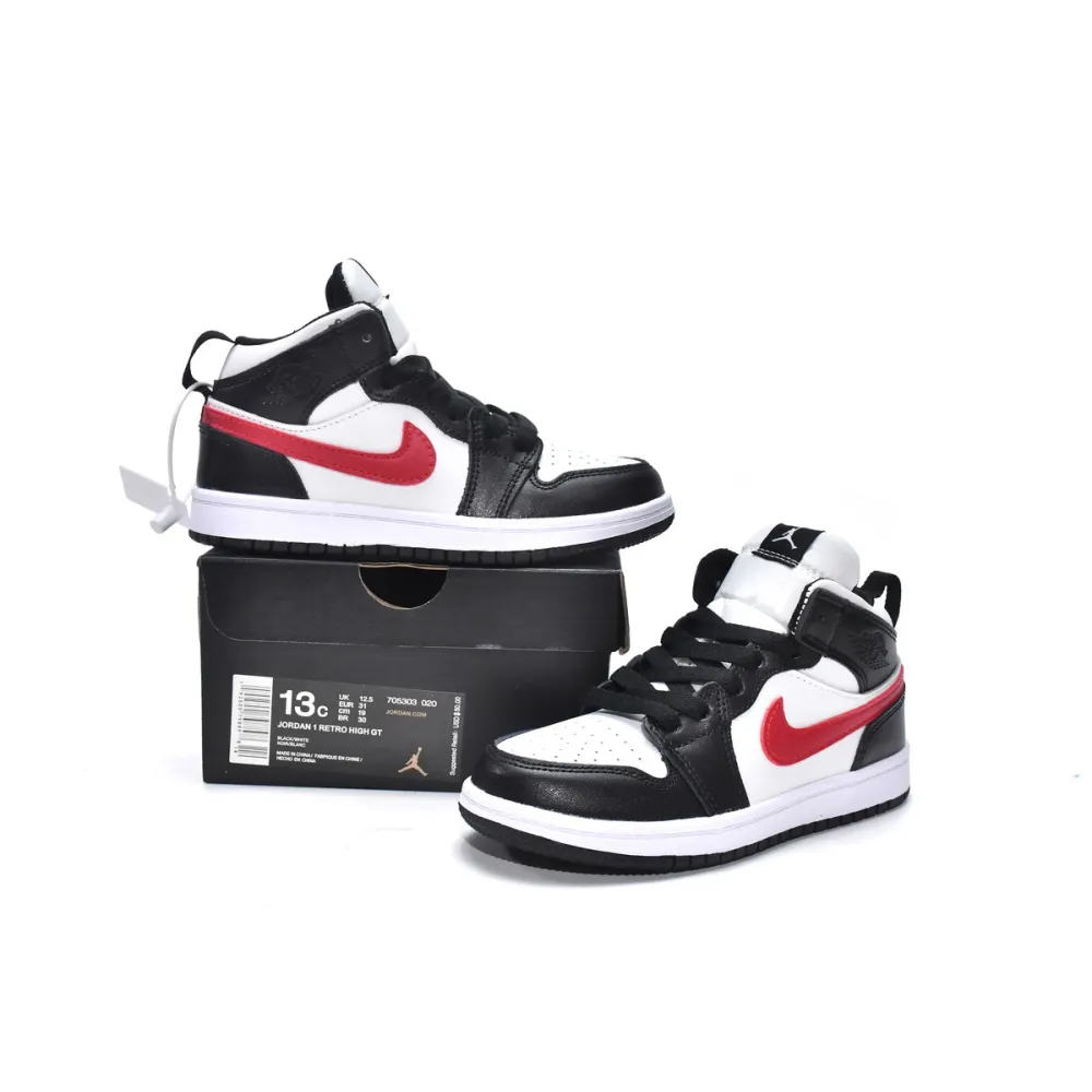 Pkgod Air Jordan 1 Mid PS Black Gym Red(Kids)