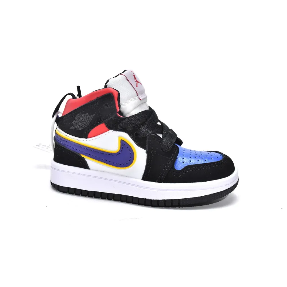 Pkgod Air Jordan 1 Mid PS Lakers Top 3(Kids)