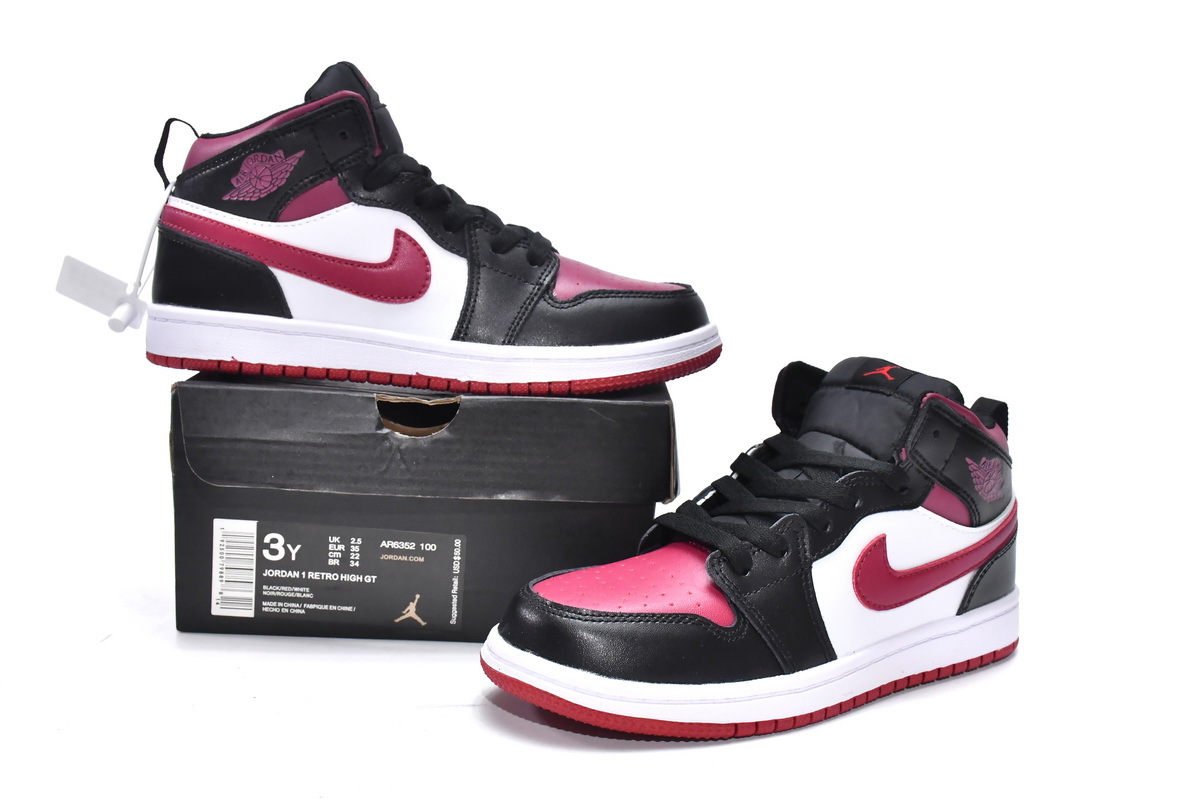 Pkgod Air Jordan 1 Mid PS Red Black Toe（kids）