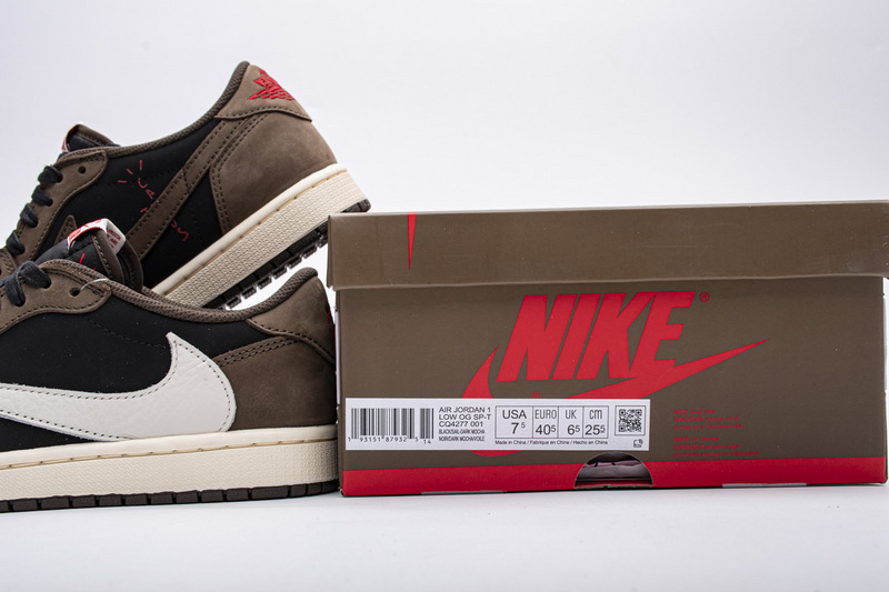 Pkgod Air Jordan 1 Retro Low OG SP Travis Scott Mocha