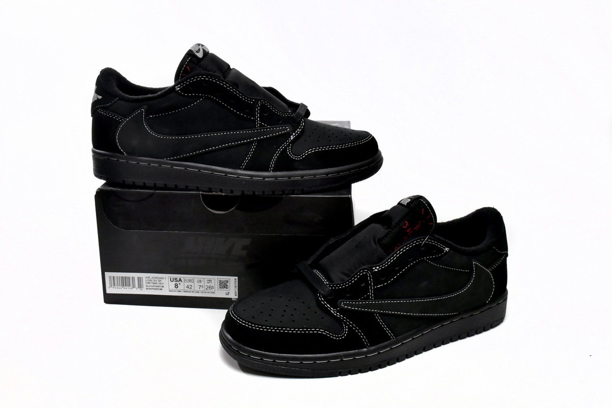  Pkgod Air Jordan 1 Retro Low OG SP Travis Scott Black Phantom