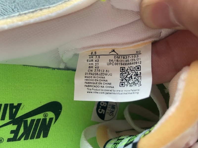 Pkgod Air Jordan 1 Retro Low White Ghost Green Black ​