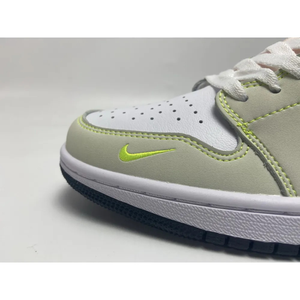 Pkgod Air Jordan 1 Retro Low White Ghost Green Black ​