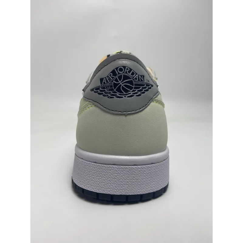 Pkgod Air Jordan 1 Retro Low White Ghost Green Black ​