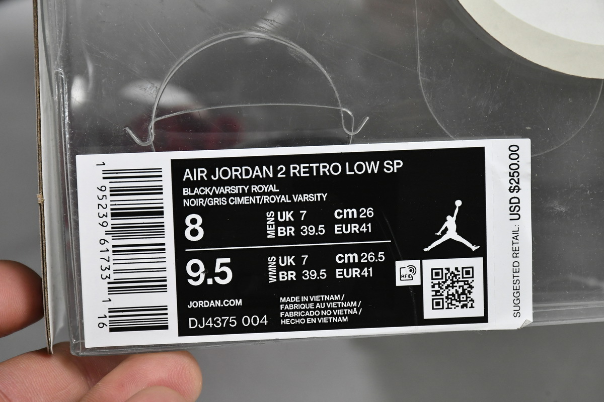     Air Jordan 2 Retro Low SP Off-White Black Blue