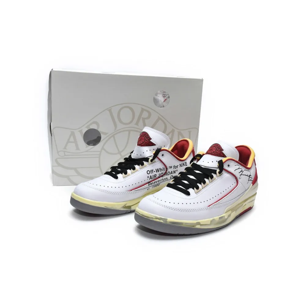 Pkgod Air Jordan 2 Retro Low SP Off-White White Red