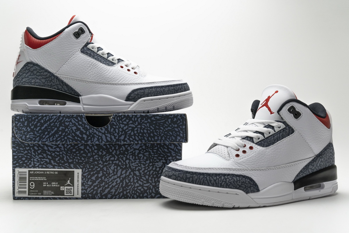 Pkgod Air Jordan 3 Retro SE Fire Red Denim