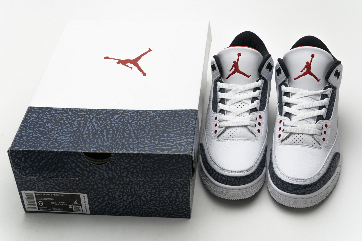 Pkgod Air Jordan 3 Retro SE Fire Red Denim