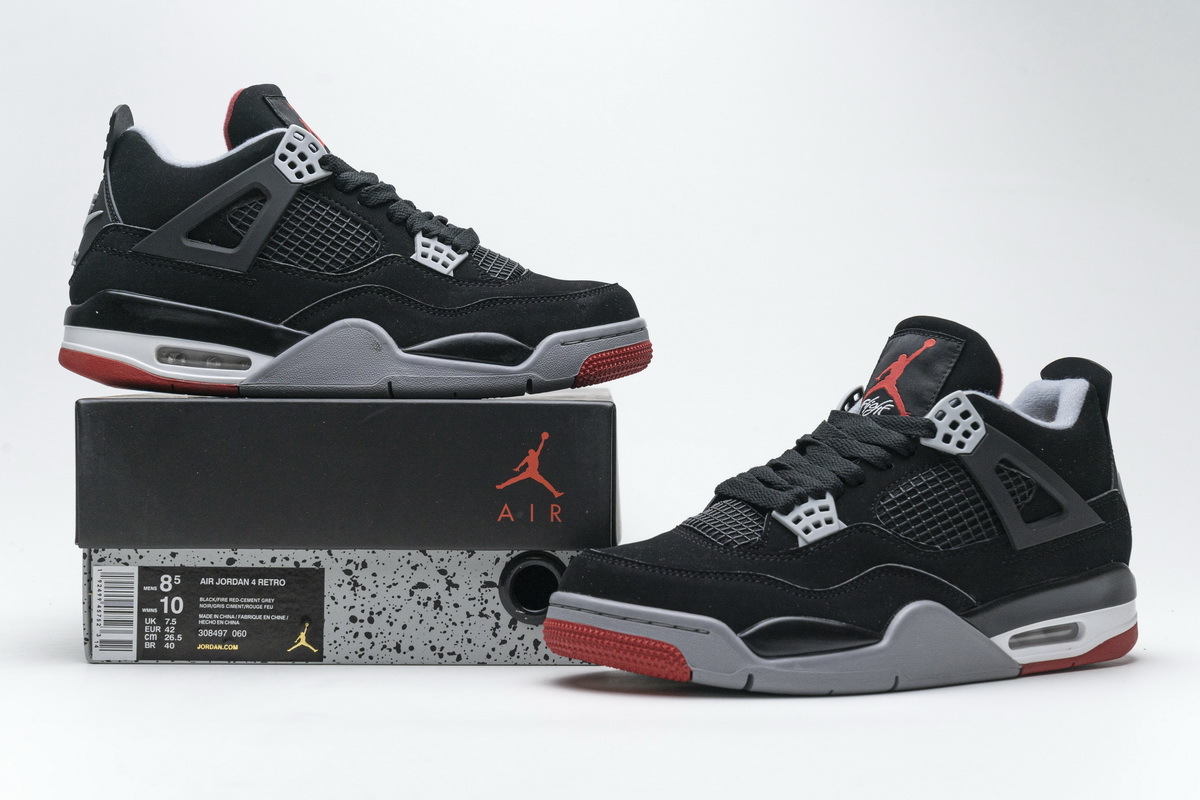 Pkgod | Perfect Kicks Sneaker Air Jordan 4 Retro Bred - Stockxshoesvip