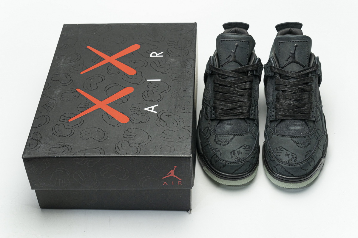 Pkgod Air Jordan 4 Retro Kaws Black