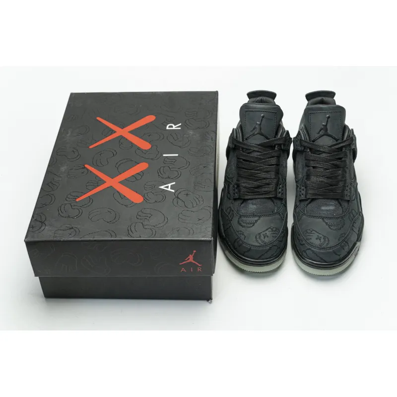 Pkgod Air Jordan 4 Retro Kaws Black