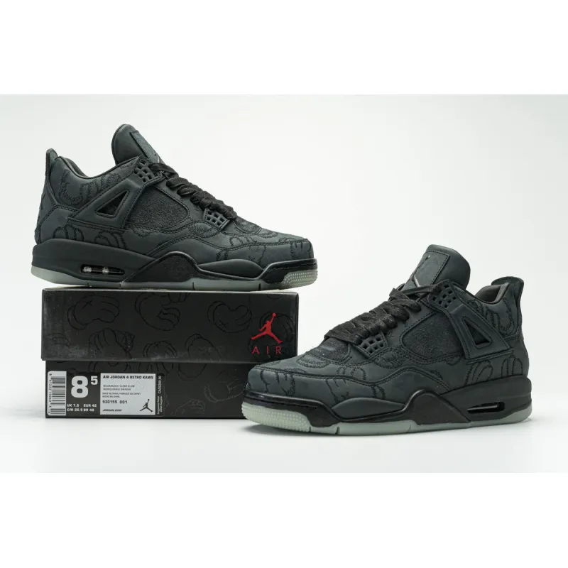 Pkgod Air Jordan 4 Retro Kaws Black