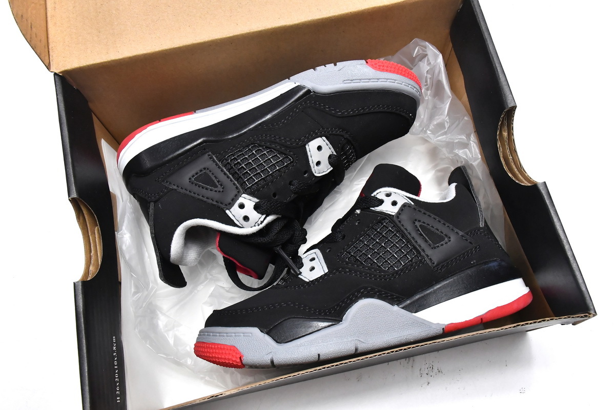 Pkgod Air Jordan 4 Retro PS Bred(Kids)