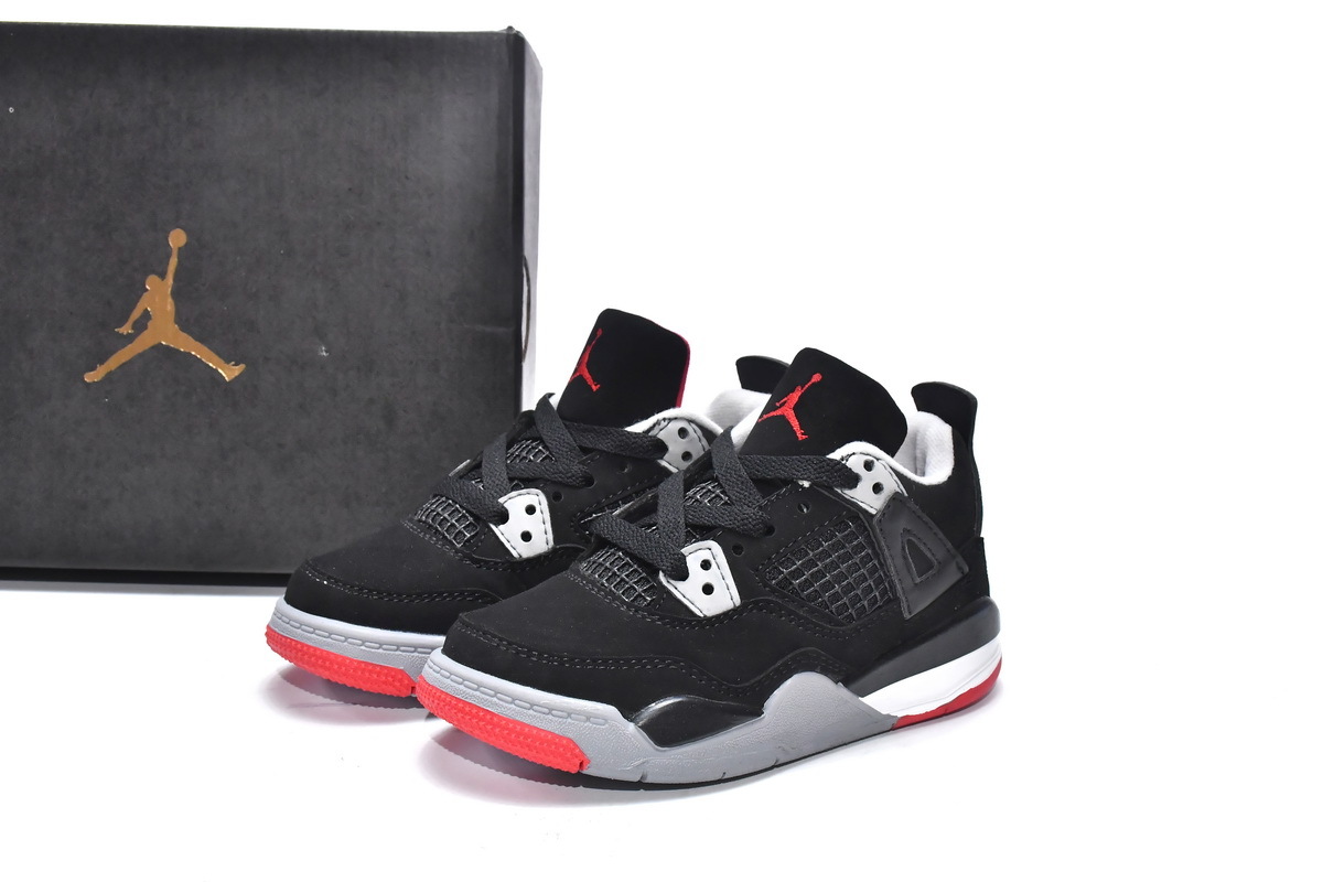 Pkgod Air Jordan 4 Retro PS Bred(Kids)