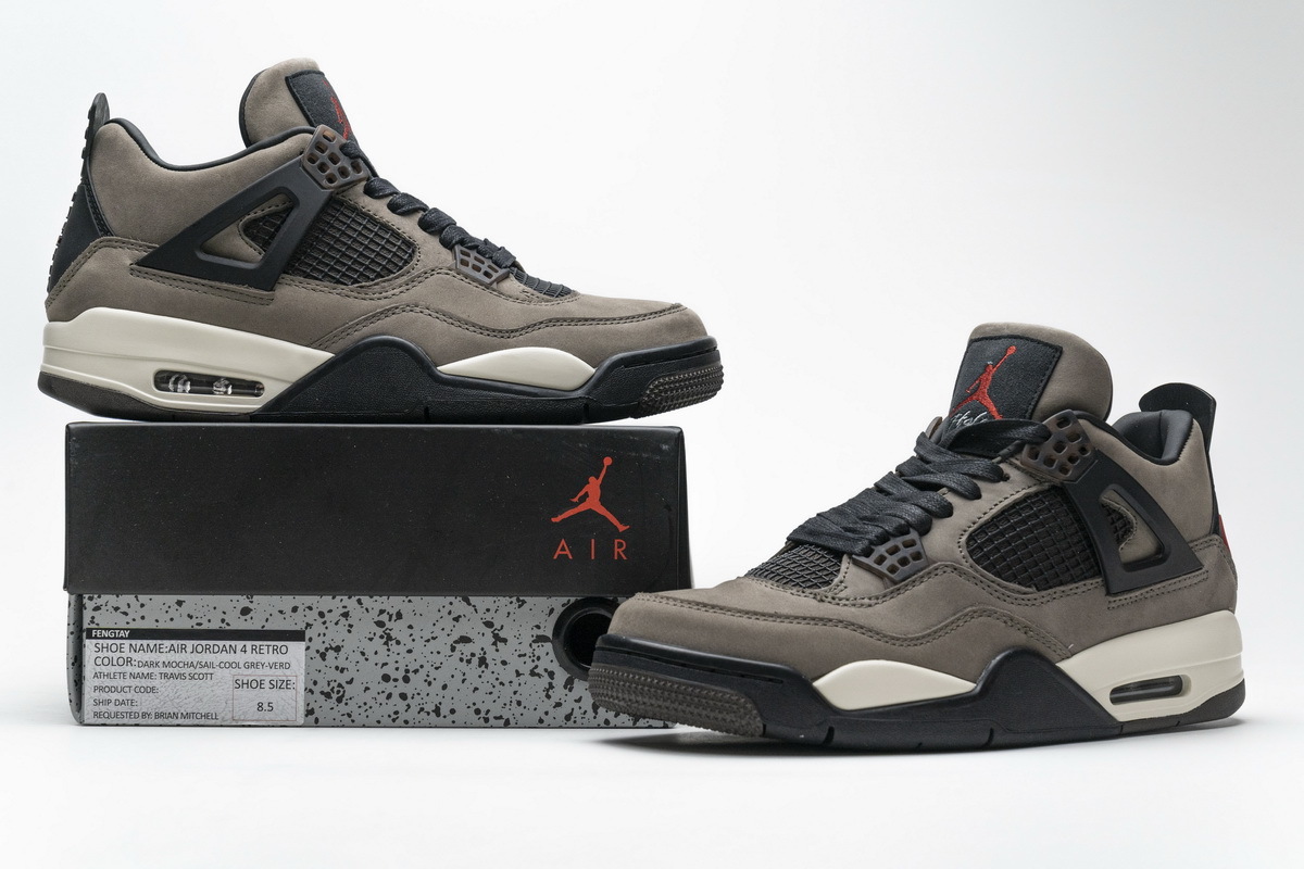 Pkgod Air Jordan 4 Retro Travis Scott Brown