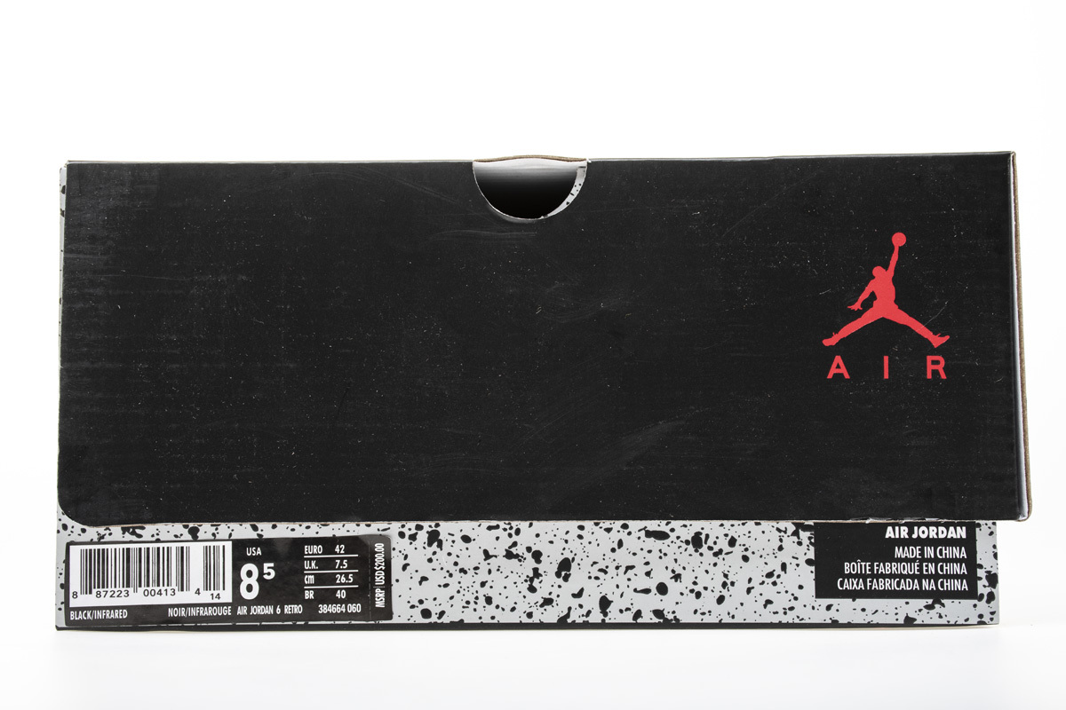  Air Jordan 6 Retro Black Infrared 384664-060
