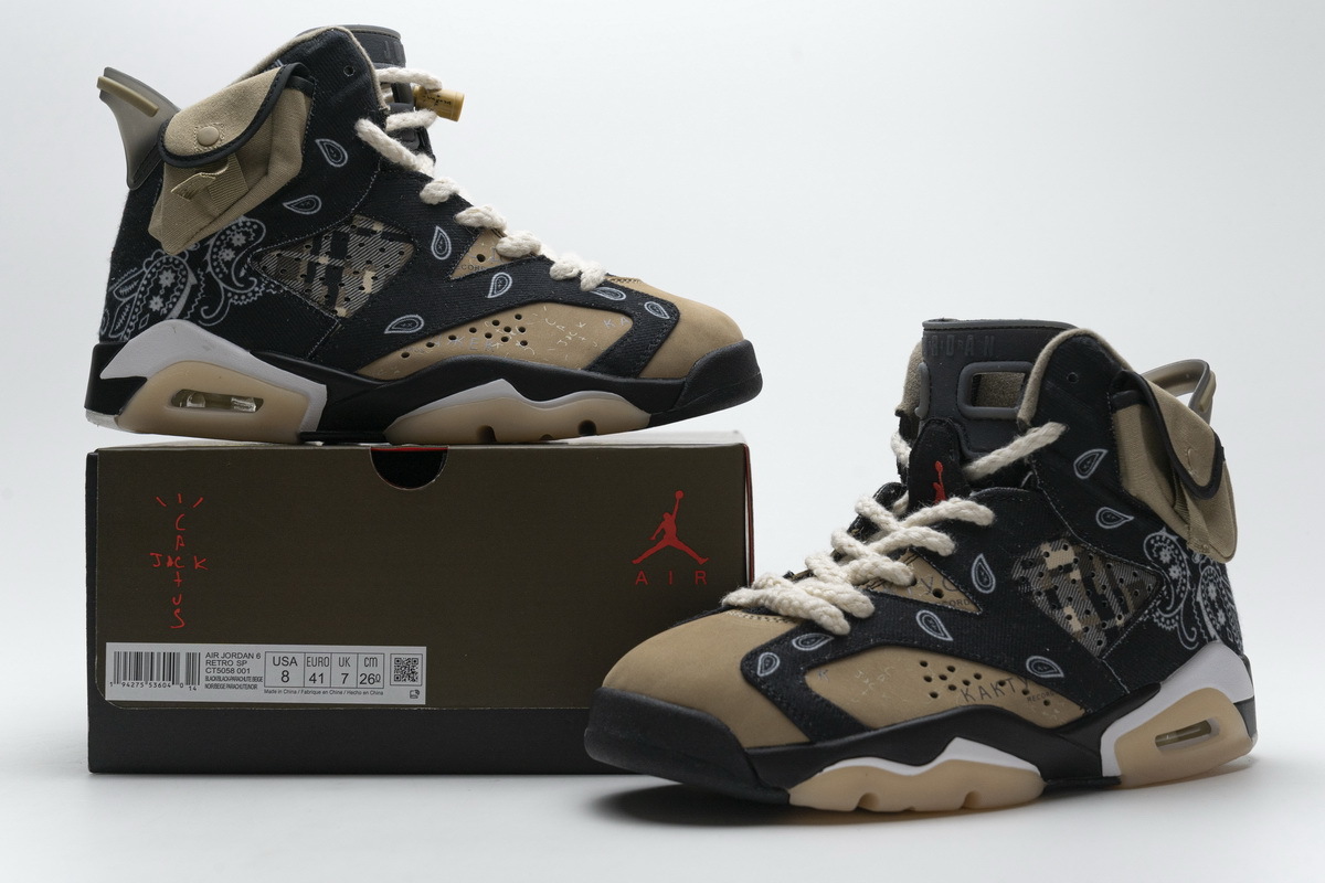  Travis Scott x Air Jordan 6 Jackboys Brown Black CT5058-001