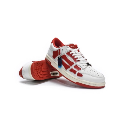 Pkgod AMIRI Skel Panelled Top Low White Red 02