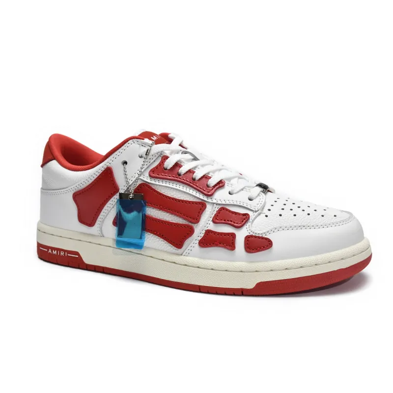 Pkgod AMIRI Skel Panelled Top Low White Red