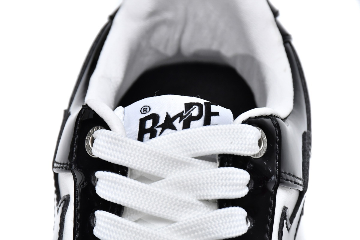 Pkgod Bape Sk8 Sta Low Black and white patent leather