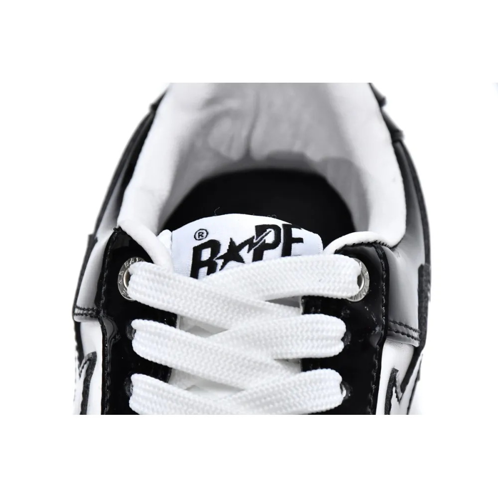 Pkgod Bape Sk8 Sta Low Black and white patent leather
