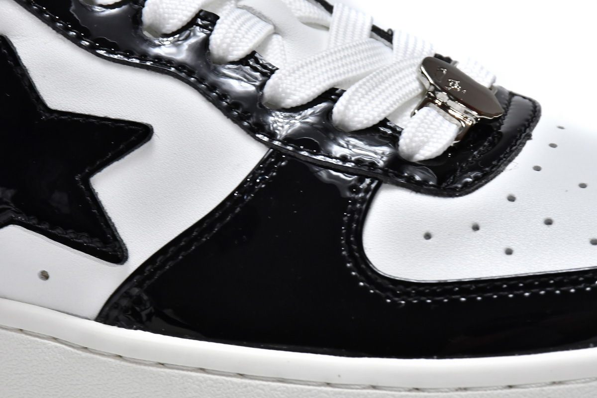 Pkgod Bape Sk8 Sta Low Black and white patent leather