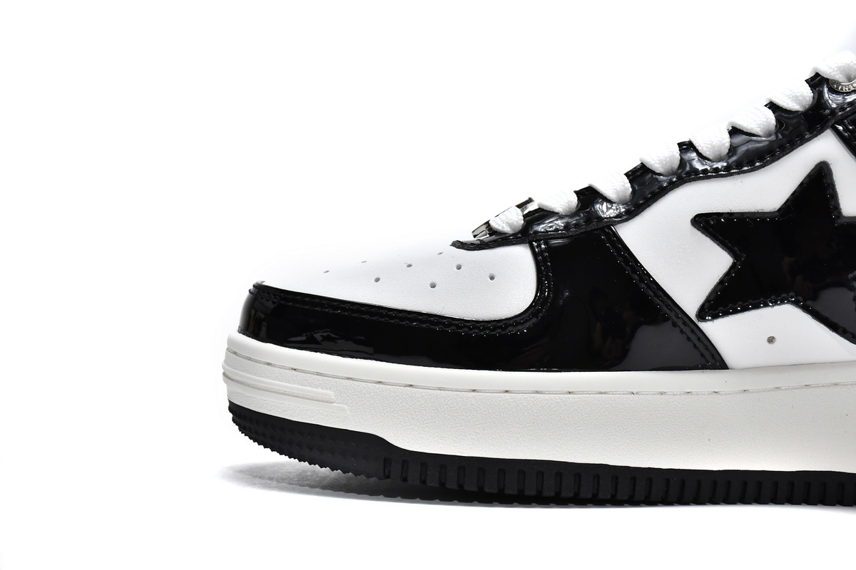 Pkgod Bape Sk8 Sta Low Black and white patent leather