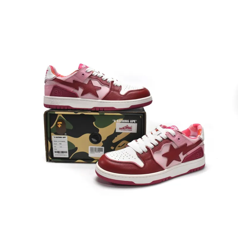 Pkgod Bape Sk8 Sta Low Qingshan white red