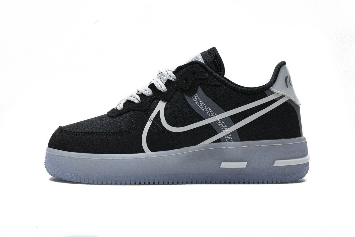    Pkgod Nike Air Force 1 React Black White Rush Ice