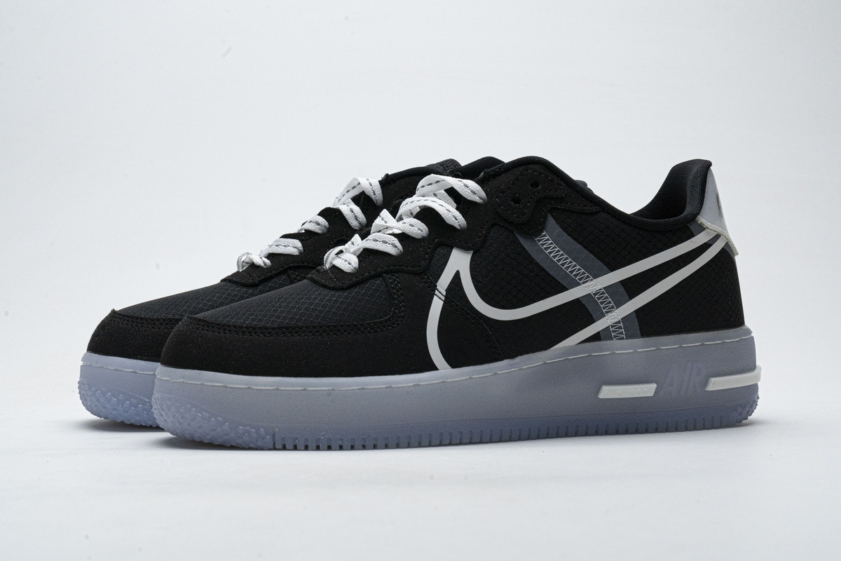    Pkgod Nike Air Force 1 React Black White Rush Ice