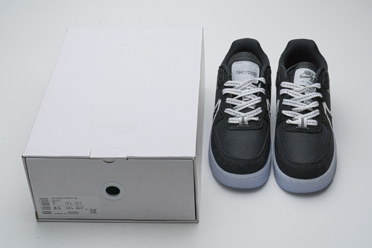    Pkgod Nike Air Force 1 React Black White Rush Ice