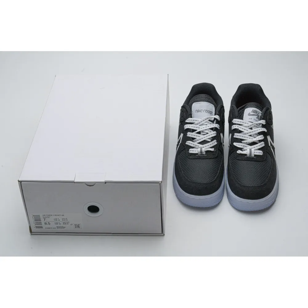 Pkgod Nike Air Force 1 React Black White Rush Ice