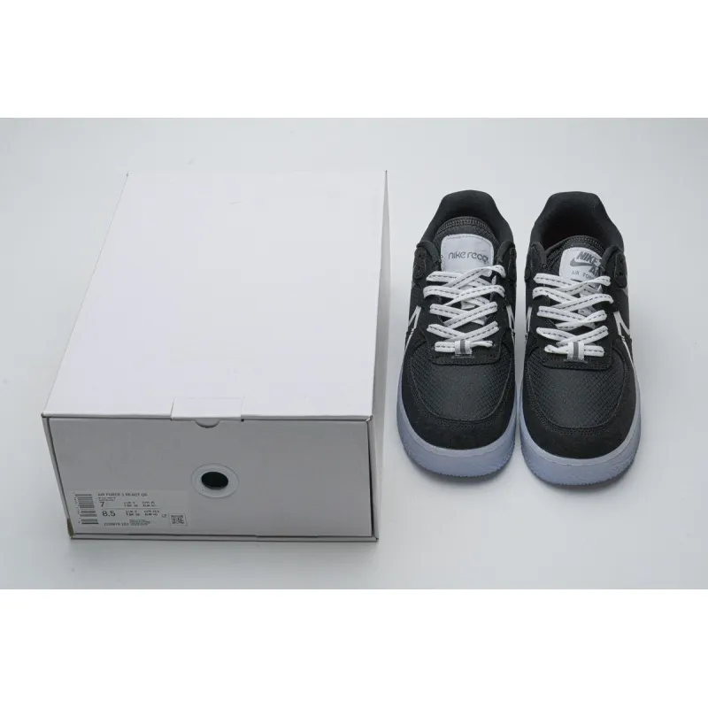 Pkgod Nike Air Force 1 React Black White Rush Ice