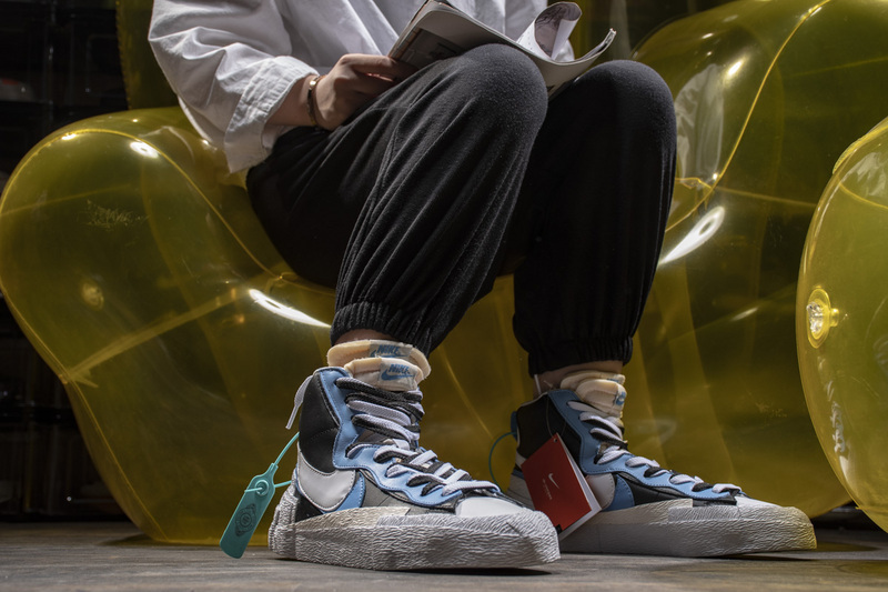 Pkgod Nike Blazer Mid sacai White Black Legend Blue