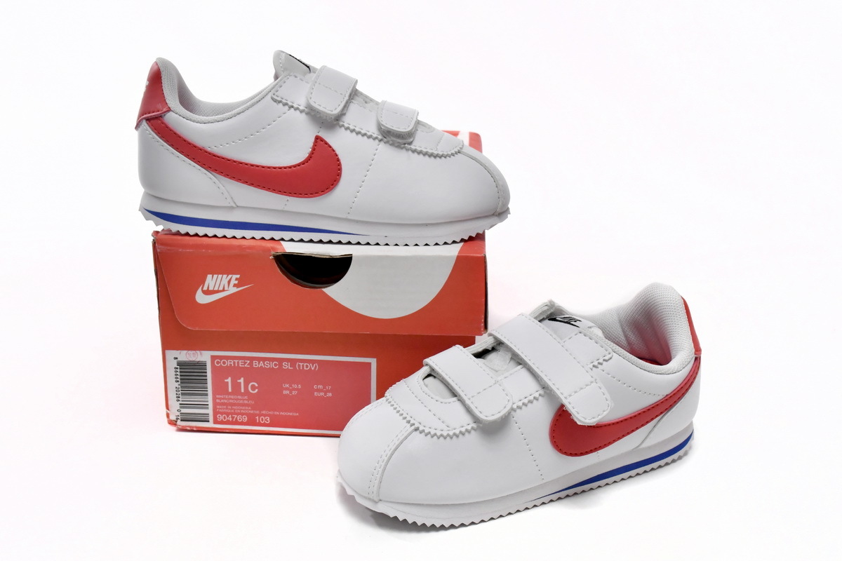 Pkgod Nike Cortez Basic SL White Varsity Red(Kids)