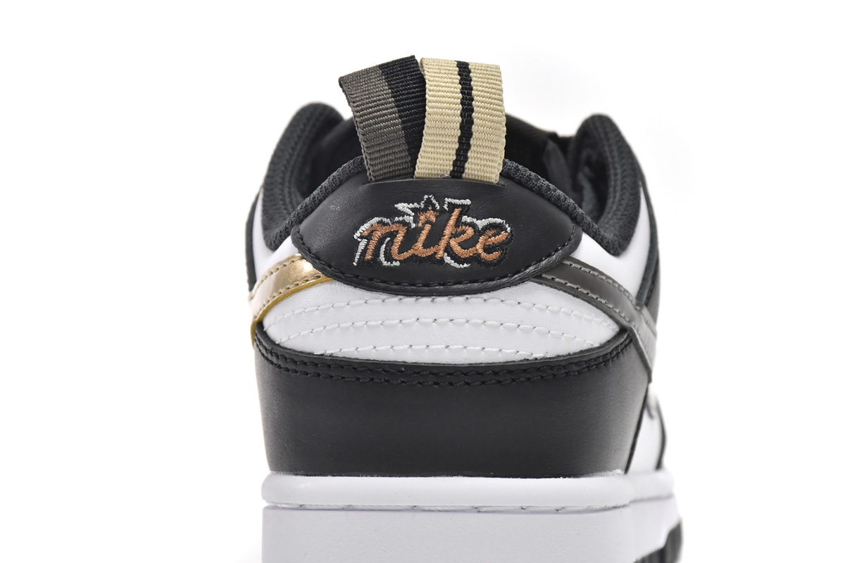     Nike Dunk Low Black White Metallic