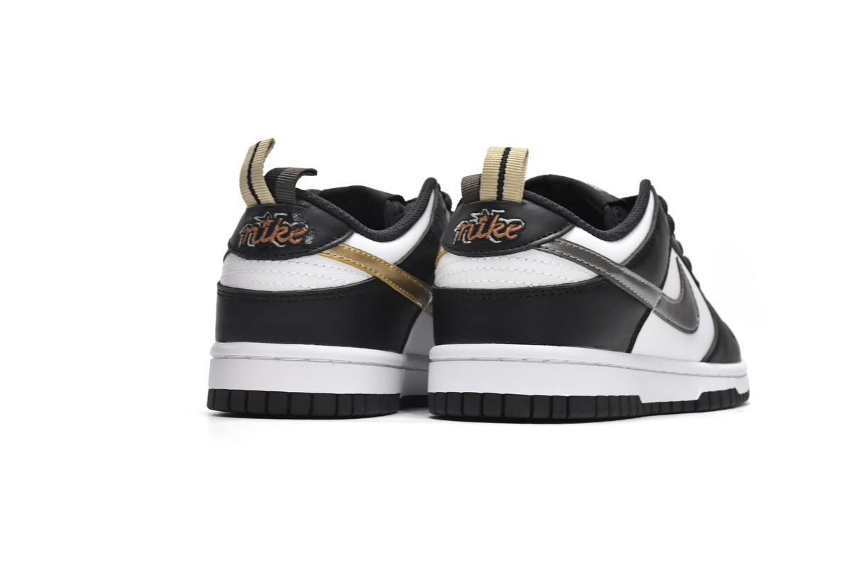     Nike Dunk Low Black White Metallic