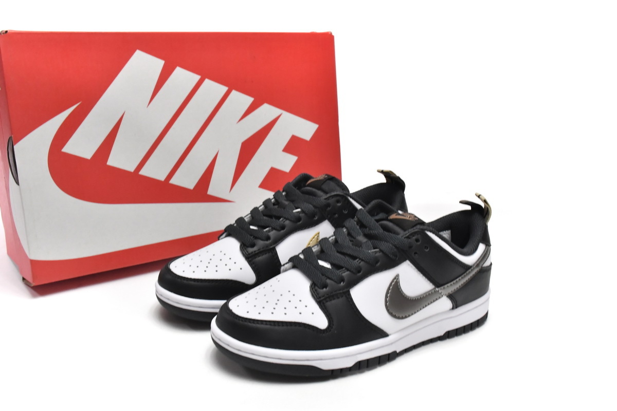     Nike Dunk Low Black White Metallic