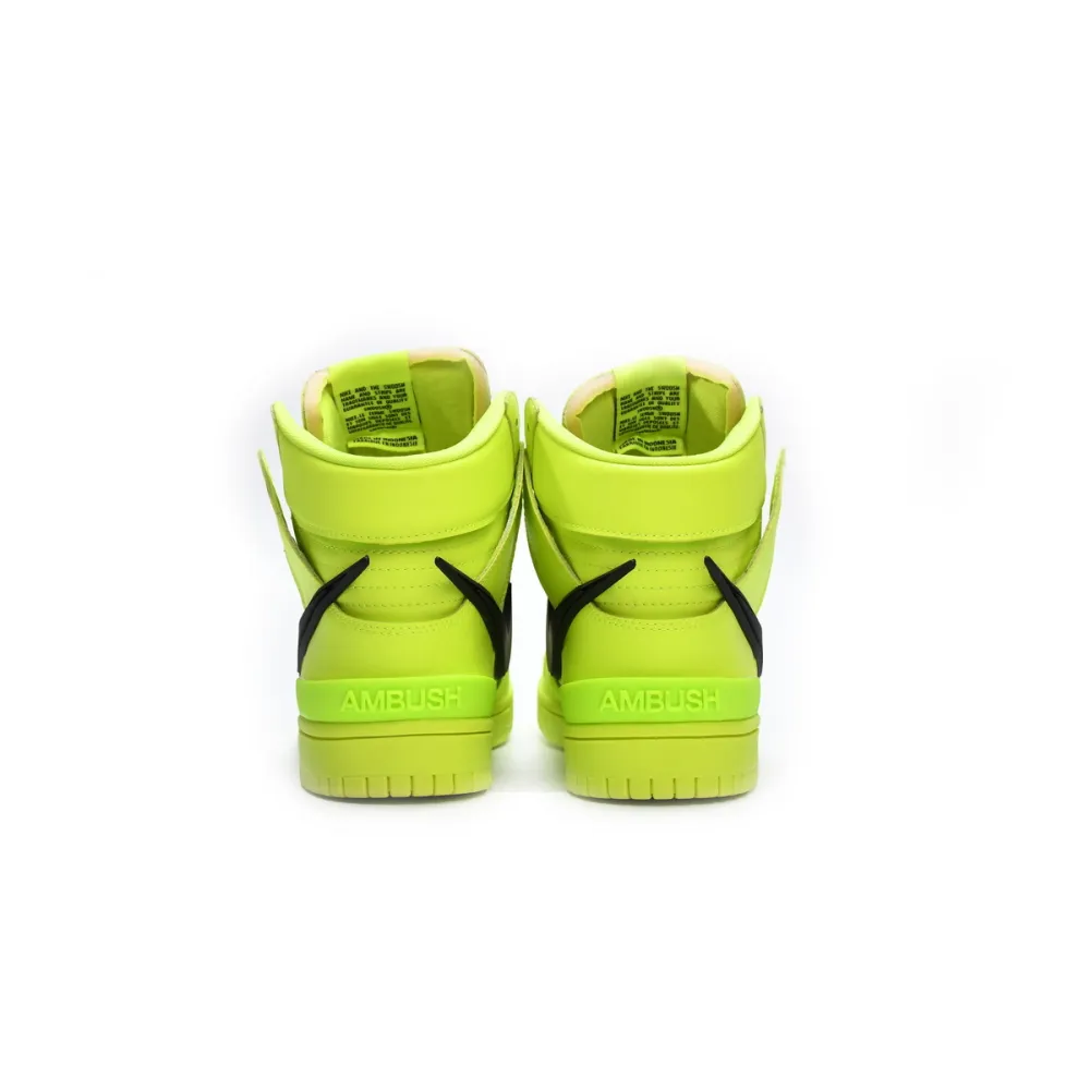 Pkgod Nike SB Dunk High AMBUSH Flash Lime​