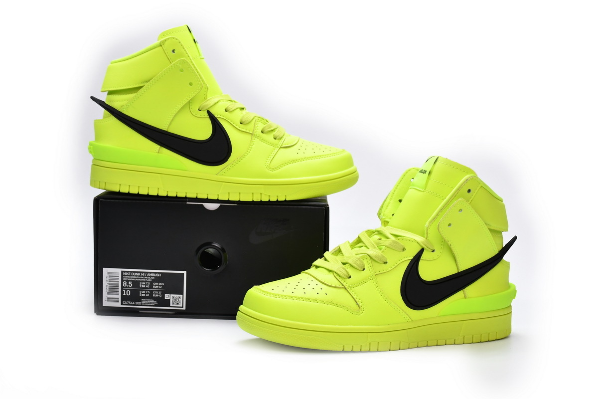     Nike SB Dunk High AMBUSH Flash Lime​