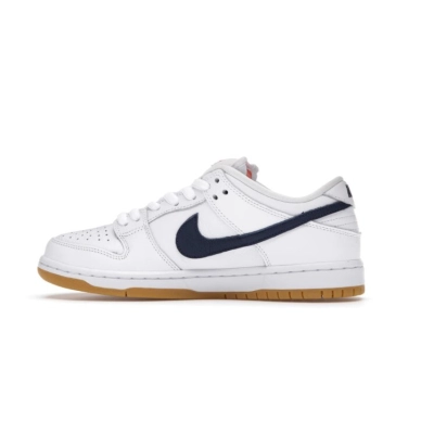 Pkgod Nike SB Dunk Low Pro Orange Label White Navy 01