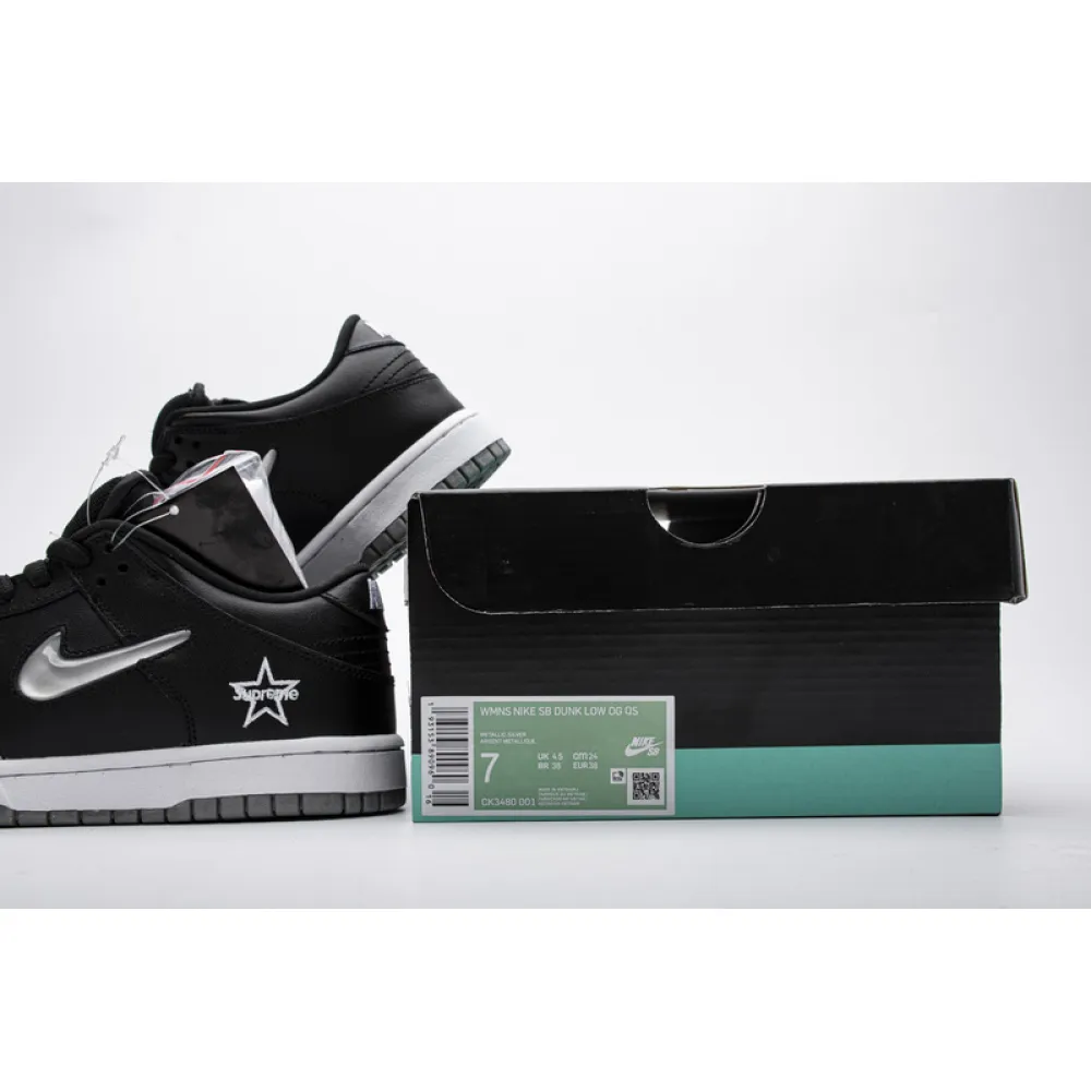 Pkgod Nike SB Dunk Low Supreme Metallic Silver